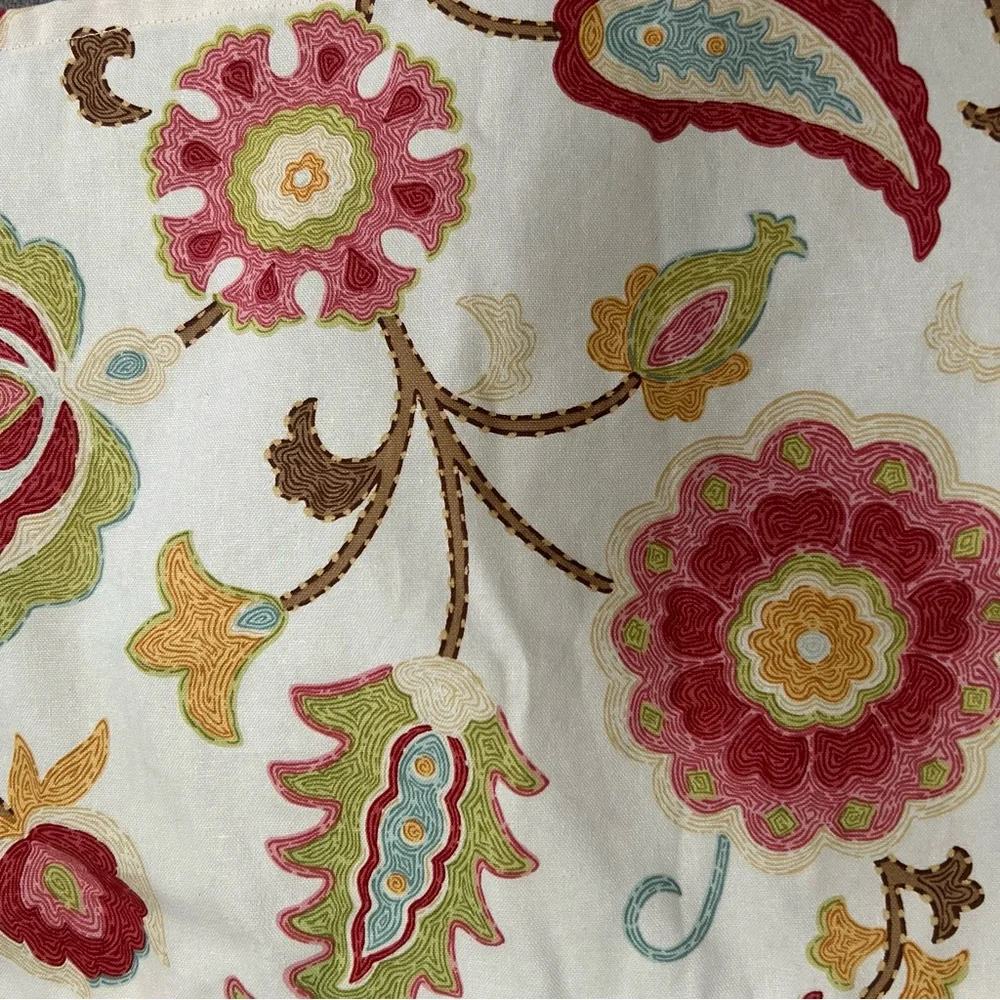 BRAEMORE Selim Punch Screen Printed Floral Window Medium Weight Valance#1230256B